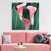 Calla Lilies roze bloemen Canvas Afdruk (Insitu (Woonkamer))