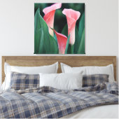 Calla Lilies roze bloemen Canvas Afdruk (Insitu (Slaapkamer))