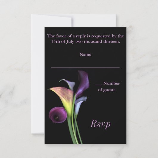 Calla Lilies RSVP-kaart RSVP Kaartje (Voorkant)