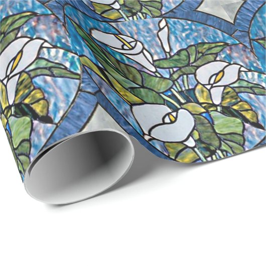 Calla Lilies Stain Glass Kijk Cadeaupapier (Rol Hoek)