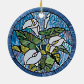 Calla Lilies Stain Glass Kijk Keramisch Ornament (Achterkant)