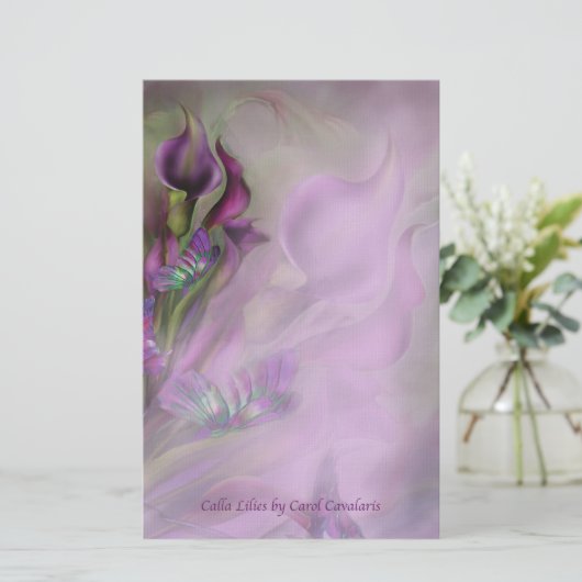 Calla Lilies Stationery Briefpapier (Staand voorkant)
