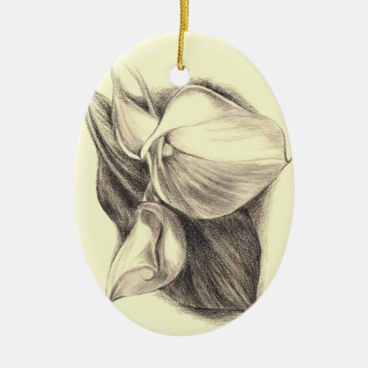 Calla Lilies Tekening Keramisch Ornament (Voorkant)