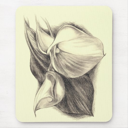 Calla Lilies Tekening Muismat (Voorkant)