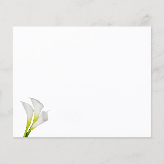 Calla Lilies Time Capsule bruiloft Flyer (Achterkant)
