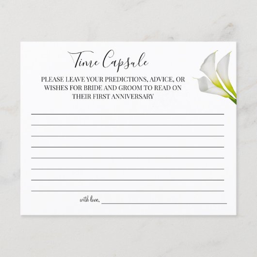Calla Lilies Time Capsule bruiloft Flyer (Voorkant)