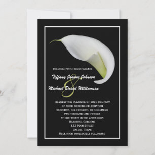 Calla Lilies Uitnodiging voor bruiloft - White Cal