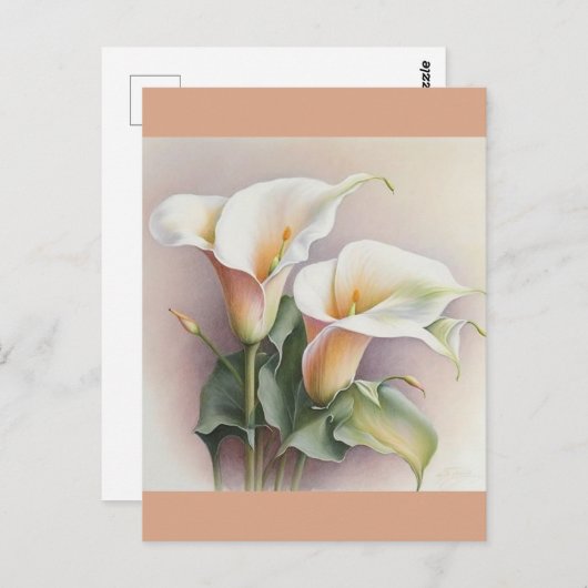Calla lilies waterverf briefkaart (Voorkant / Achterkant)