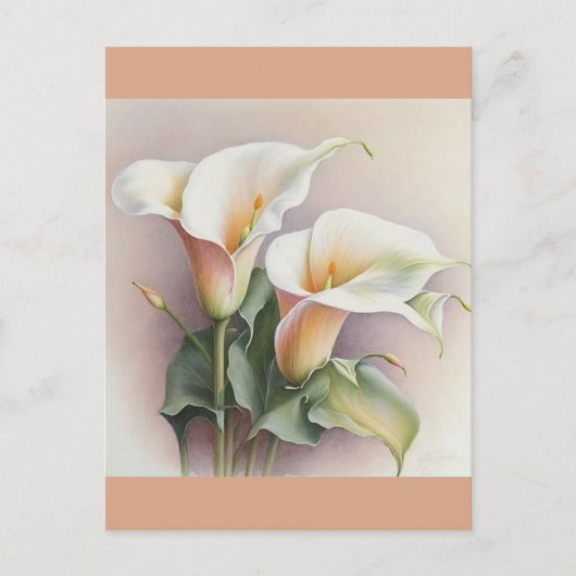 Calla lilies waterverf briefkaart (Voorkant)