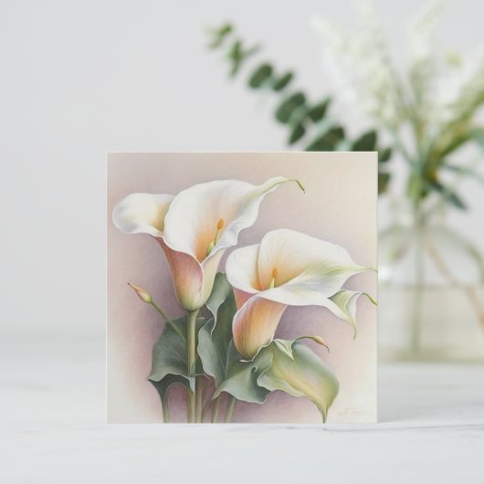 Calla lilies waterverf kaart (Staand voorkant)