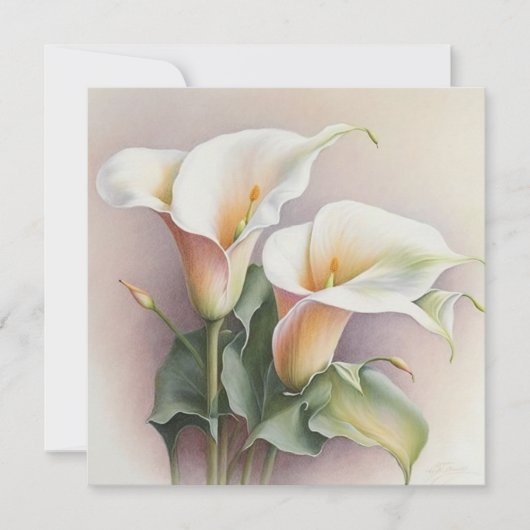 Calla lilies waterverf kaart (Voorkant)