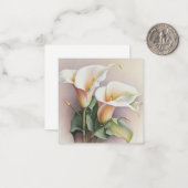 Calla lilies waterverf notitiekaartje (Voorkant / Achterkant in situ)