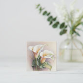 Calla lilies waterverf vierkante visitekaartje (Staand voorkant)