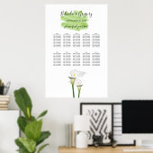 Calla Lilies Waterverf Wedding Seating Chart Poster (Thuiskantoor)