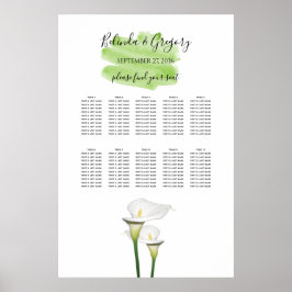 Calla Lilies Waterverf Wedding Seating Chart Poster