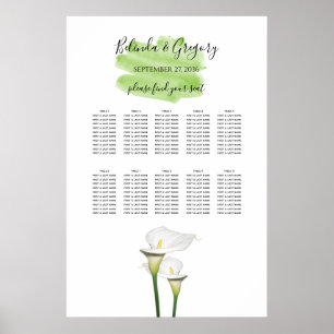 Calla Lilies Waterverf Wedding Seating Chart Poster