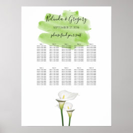 Calla Lilies Waterverf Wedding Seating Chart Poster