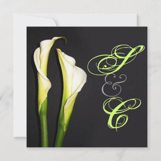 CALLA LILIES WEDDING INVITATIONS/DIY BACKGROUND KAART (Voorkant)