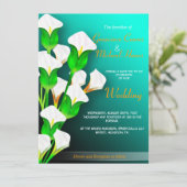 Calla Lilies Wedding Uitnodiging (Staand voorkant)