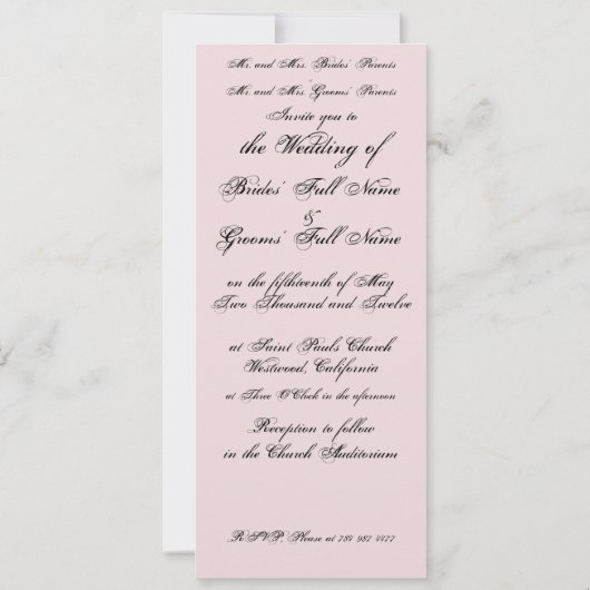 Calla Lilies Wedding Uitnodiging (Achterkant)