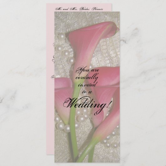 Calla Lilies Wedding Uitnodiging (Voorkant / Achterkant)