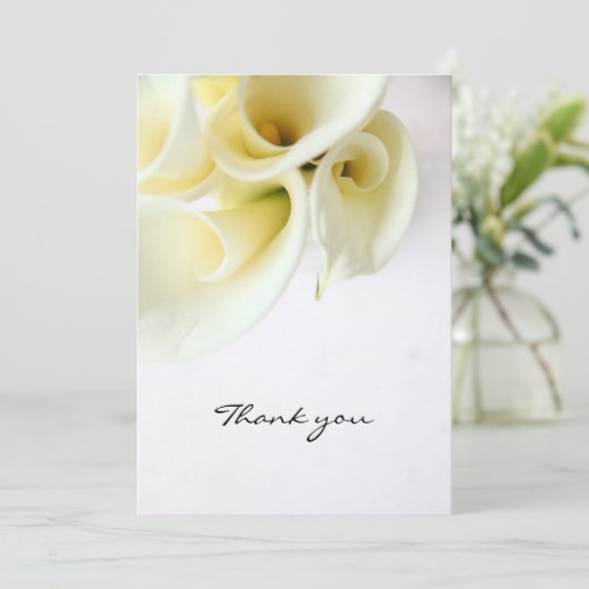 Calla lilies with text space thank you card save the date (Staand voorkant)