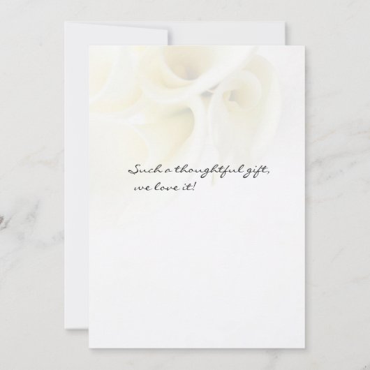 Calla lilies with text space thank you card save the date (Achterkant)