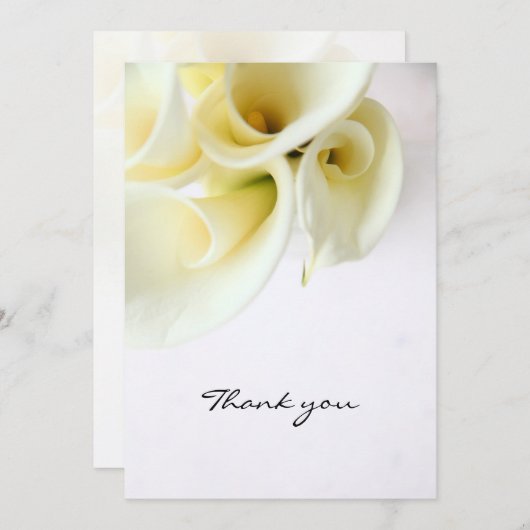 Calla lilies with text space thank you card save the date (Voorkant / Achterkant)