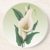 Calla Lilies Zandsteen Onderzetter (Voorkant)