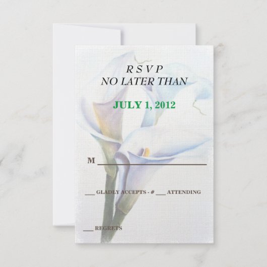 CALLA LILILISEERT  RSVP-KAARTEN RSVP KAARTJE (Voorkant)