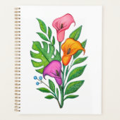 Calla Lillies Bloemtekening Gekleurd Potlood Planner (Voorkant)