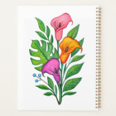 Calla Lillies Bloemtekening Gekleurd Potlood Planner (Achterkant)