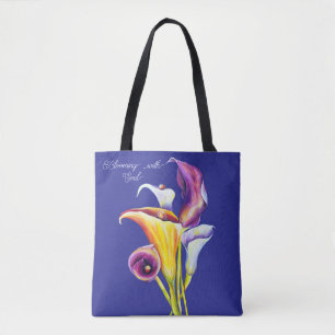 Calla Lillies Booming Waterverf Botanische schoonh Tote Bag