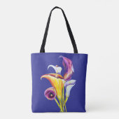 Calla Lillies Booming Waterverf Botanische schoonh Tote Bag (Achterkant)