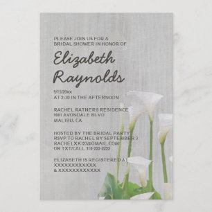  Calla Lillies Bridal Shower Invitaties Kaart