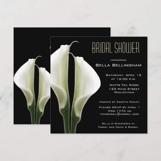 Calla Lillies Bridal Shower Uitnodiging (Voorkant / Achterkant)
