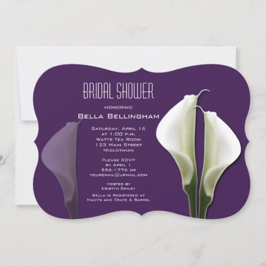 Calla Lillies Bridal Shower Uitnodiging (Voorkant)