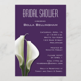 Calla Lillies Bridal Shower Uitnodiging op Paarse