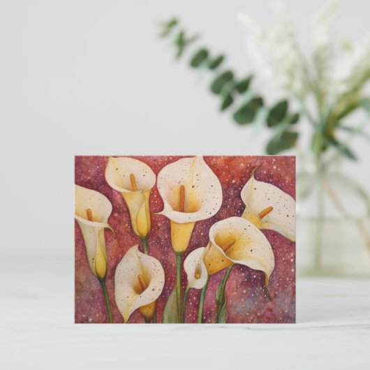 Calla Lillies Briefkaart (Staand voorkant)