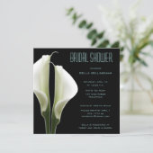 Calla Lillies Bruids Douche Uitnodiging in Aqua (Staand voorkant)