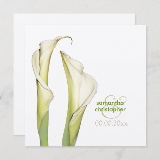 Calla lillies/bruiloft Uitnodigingen (Voorkant / Achterkant)