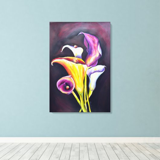 Calla Lillies Canvas Afdruk (Insitu (Houten vloer))