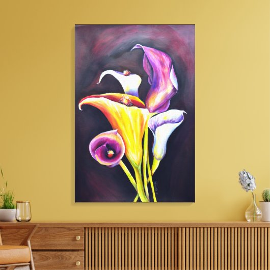 Calla Lillies Canvas Afdruk (Insitu (Woonkamer))