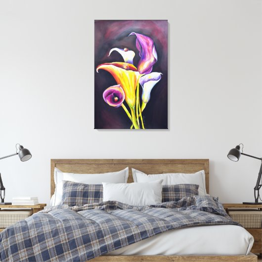 Calla Lillies Canvas Afdruk (Insitu (Slaapkamer))