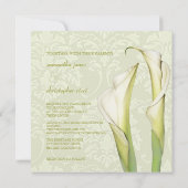 Calla lillies/iory damask bruiloft Uitnodigingen (Achterkant)