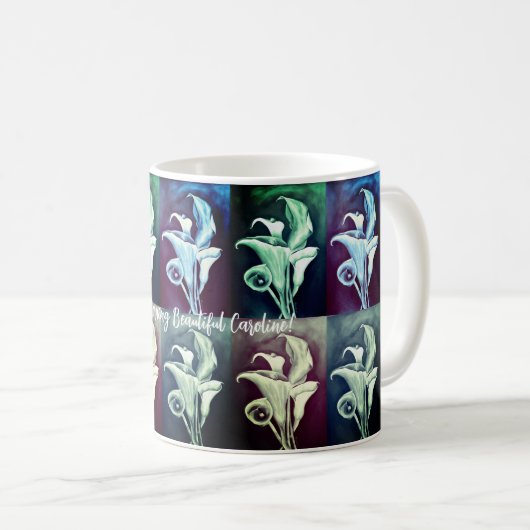 Calla Lillies Modern Retro Minimalisme Koffiemok (Voorkant rechts)