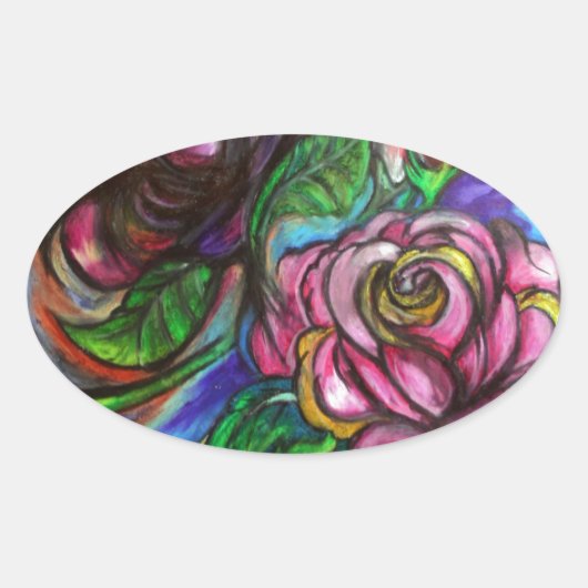 Calla Lillies Ovale Sticker (Voorkant)