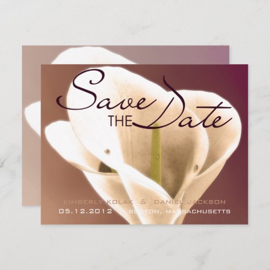 Calla Lillies ・ Sparen de Datum Save The Date (Voorkant / Achterkant)
