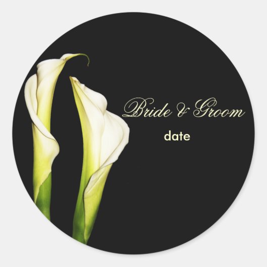 Calla Lillies trouwstickers Ronde Sticker (Voorkant)