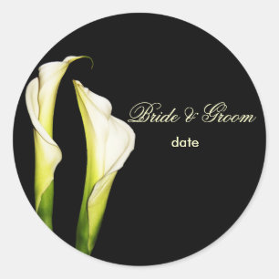 Calla Lillies trouwstickers Ronde Sticker
